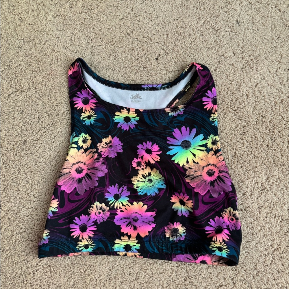 Floral Crop Top with Multicolor Design